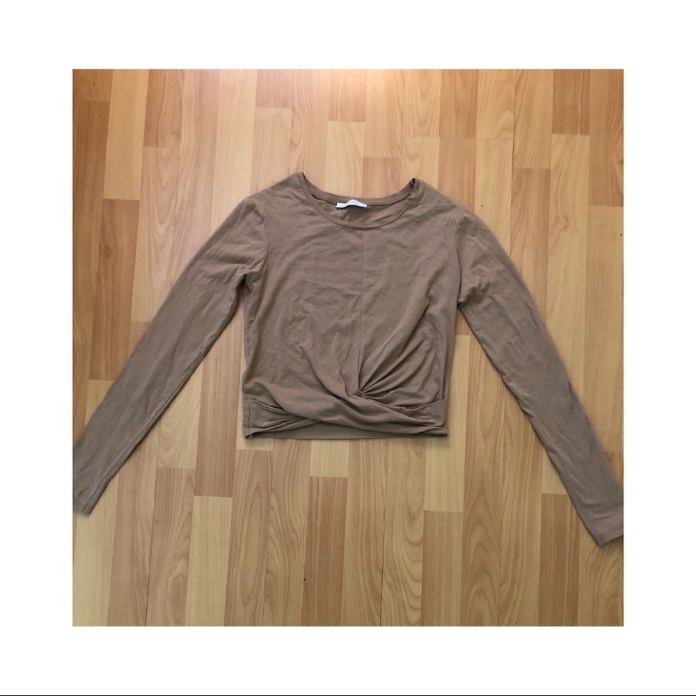 Zara Basic long sleeve crop top